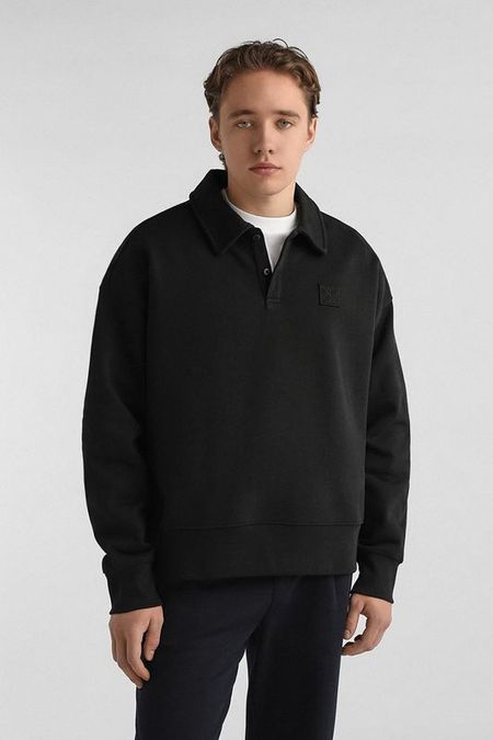 Толстовка хлопковая с воротником поло Calvin Klein