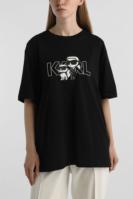 Футболка хлопковая с логотипом Karl Lagerfeld