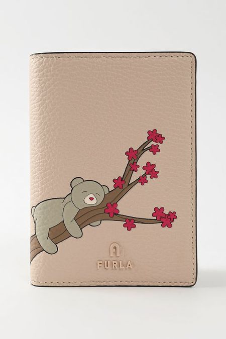 Обложка для документов кожаная с принтом Camelia S Furla