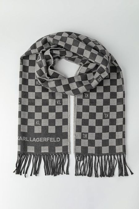 Шарф из смесовой шерсти с принтом Karl Lagerfeld