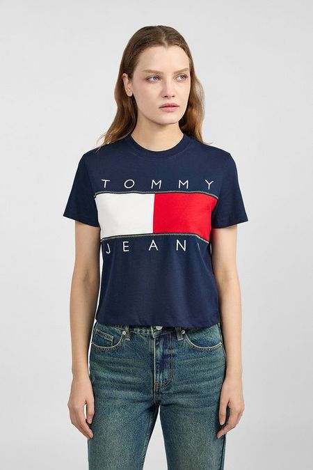 Футболка хлопковая с логотипом Tommy Jeans