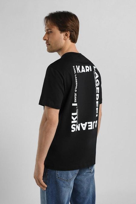 Футболка хлопковая с принтом Karl Lagerfeld Jeans
