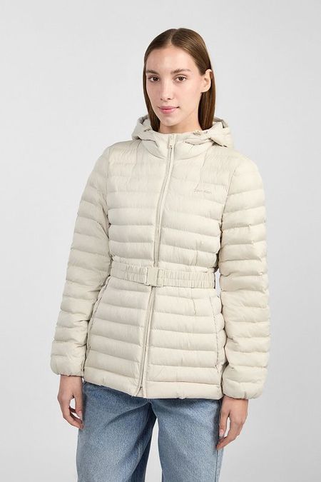 Пуховик с капюшоном и поясом Calvin Klein
