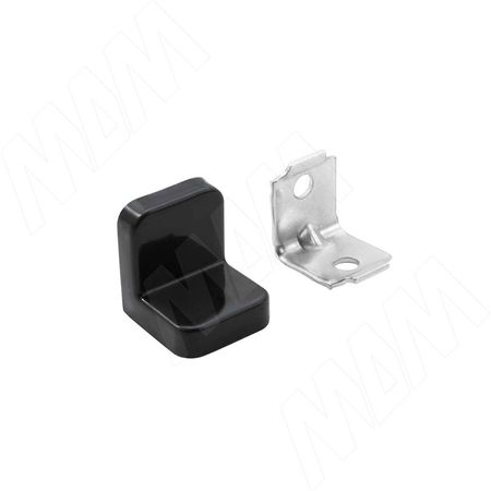 ANGLE Уголок мебельный с пластиковой накладкой 21х21х19 мм, черный (PLS20X20X20BL)