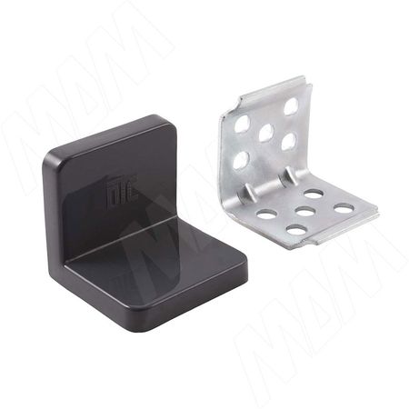 ANGLE Уголок мебельный с пластиковой накладкой 31х31х33 мм, графит (PLS30X30X30GRPH)